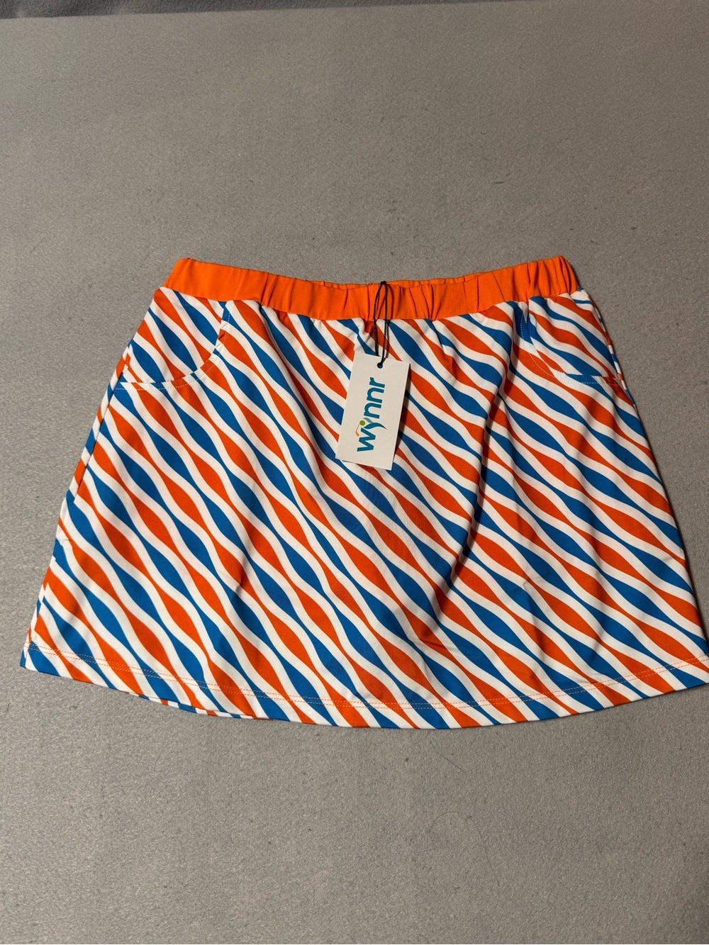 Wynn Coral, Royal Blue & White Wave-Print Skort NWT